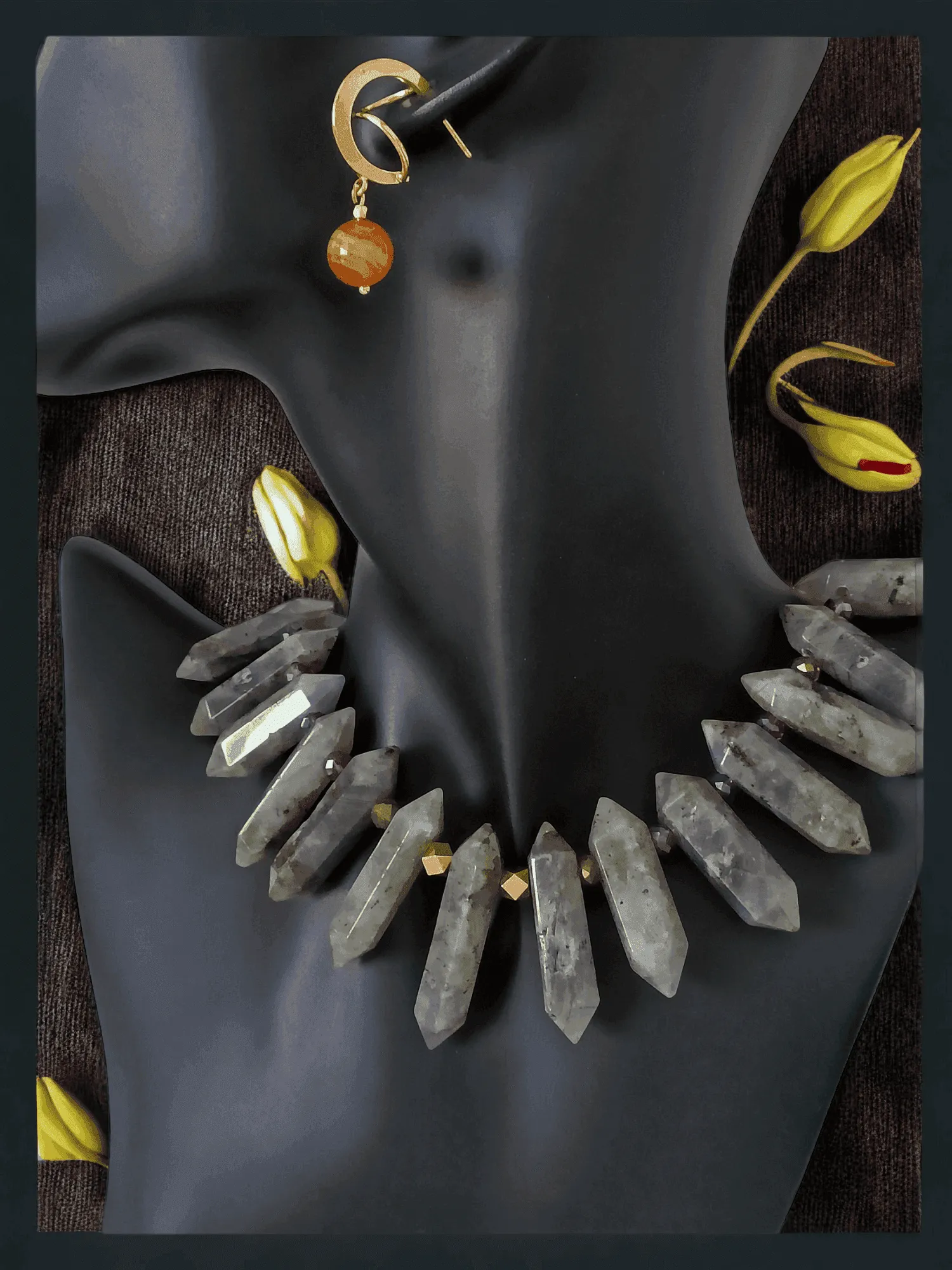 Amina Statement Gemstone Necklace