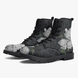 White Rose Gothic Combat Boots JPREGROSES